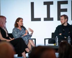 The discussion "The art of resistance beyond the border" at the Kyiv Book Arsenal